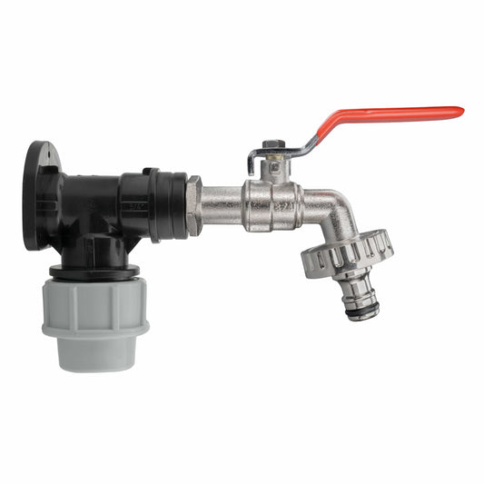 Wall Flange Kit 32mm MDPE + Quick Connect Lever Tap - Best4Trade-Retail Tech Hose & Fittings