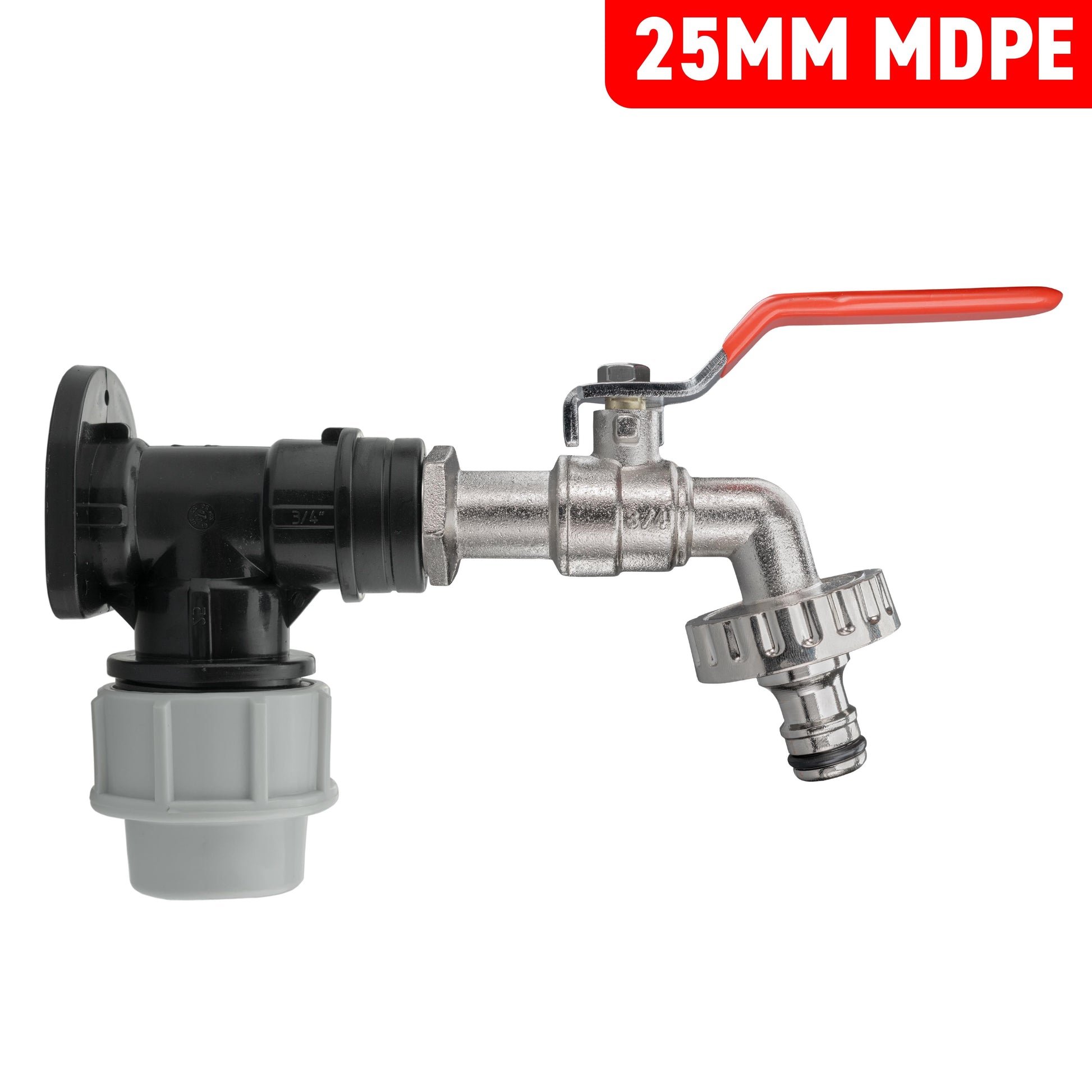Wall Flange Kit 25mm MDPE + Quick Connect Lever Tap - Best4Trade-Retail Tech Hose & Fittings