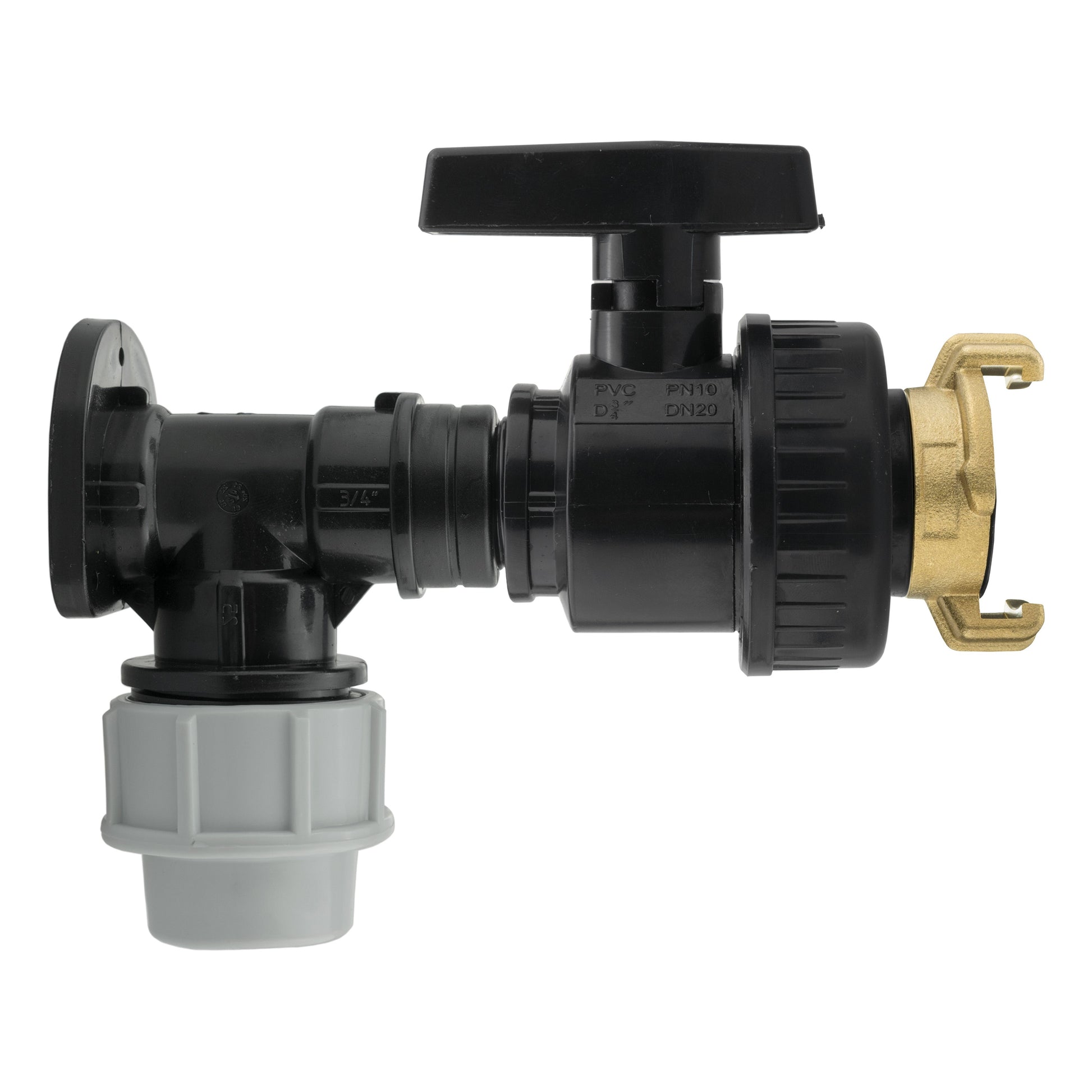 Wall Flange Kit 25mm MDPE + Large Plastic Valve + Geka - Best4Trade-Retail Tech Hose & Fittings