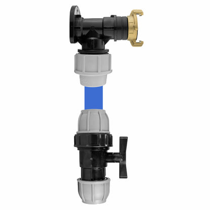 Wall Flange Kit 32mm MDPE + 32mm MDPE Valve + ¾” BSP Geka - Best4Trade-Retail Tech Hose & Fittings