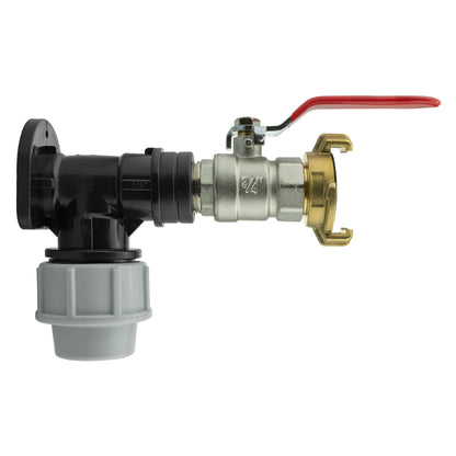 Wall Flange Kit 32mm MDPE + Lever Valve + ¾” BSP Geka - Best4Trade-Retail Tech Hose & Fittings