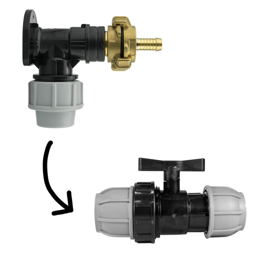 Wall Flange Kit 32mm MDPE + 32mm MDPE Valve + 13mm Barbed Geka Set - Best4Trade-Retail Tech Hose & Fittings