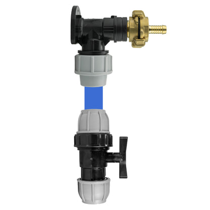 Wall Flange Kit 25mm MDPE + 25mm MDPE Valve + 13mm Barbed Geka Set - Best4Trade-Retail Tech Hose & Fittings
