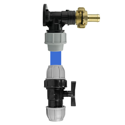 Wall Flange Kit 25mm MDPE + 25mm MDPE Valve + 19mm Barbed Geka Set - Best4Trade-Retail Tech Hose & Fittings