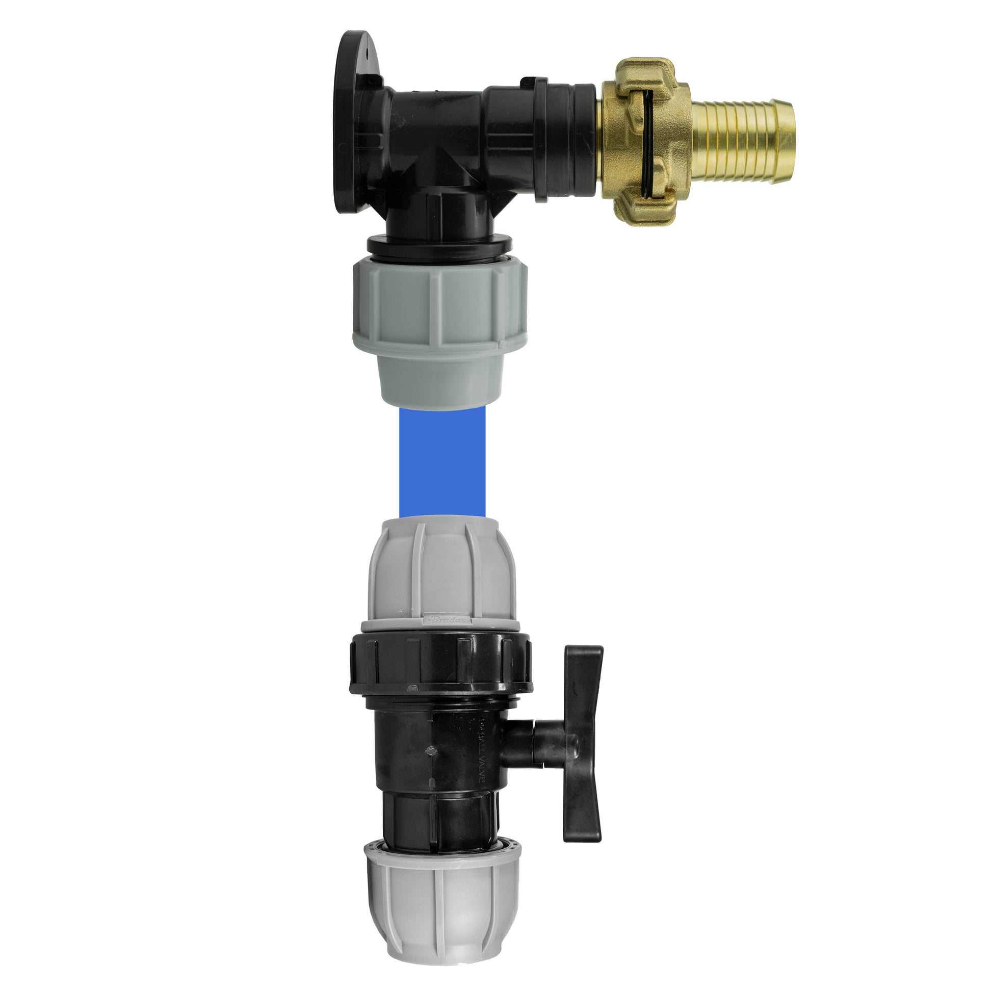 Wall Flange Kit 25mm MDPE + 25mm MDPE Valve + 25mm Barbed Geka Set - Best4Trade-Retail Tech Hose & Fittings
