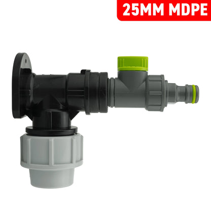 Wall Flange Kit 25mm MDPE + Quick Connector Valve - Best4Trade-Retail Tech Hose & Fittings