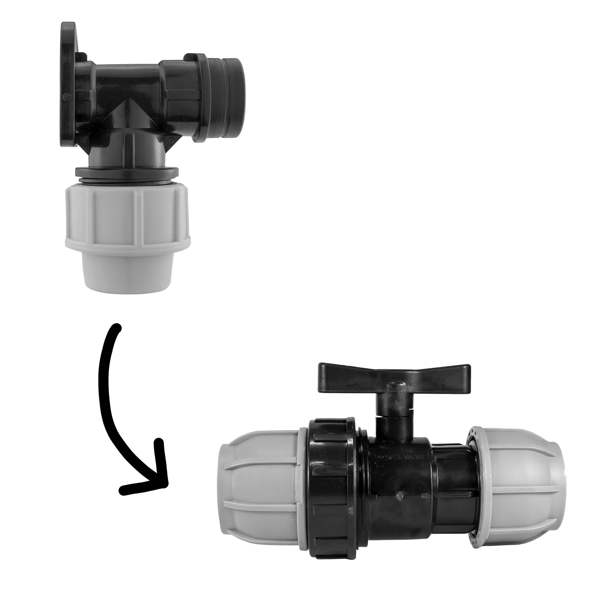 Wall Flange Kit 32mm MDPE + 32mm MDPE Valve - Best4Trade-Retail Tech Hose & Fittings