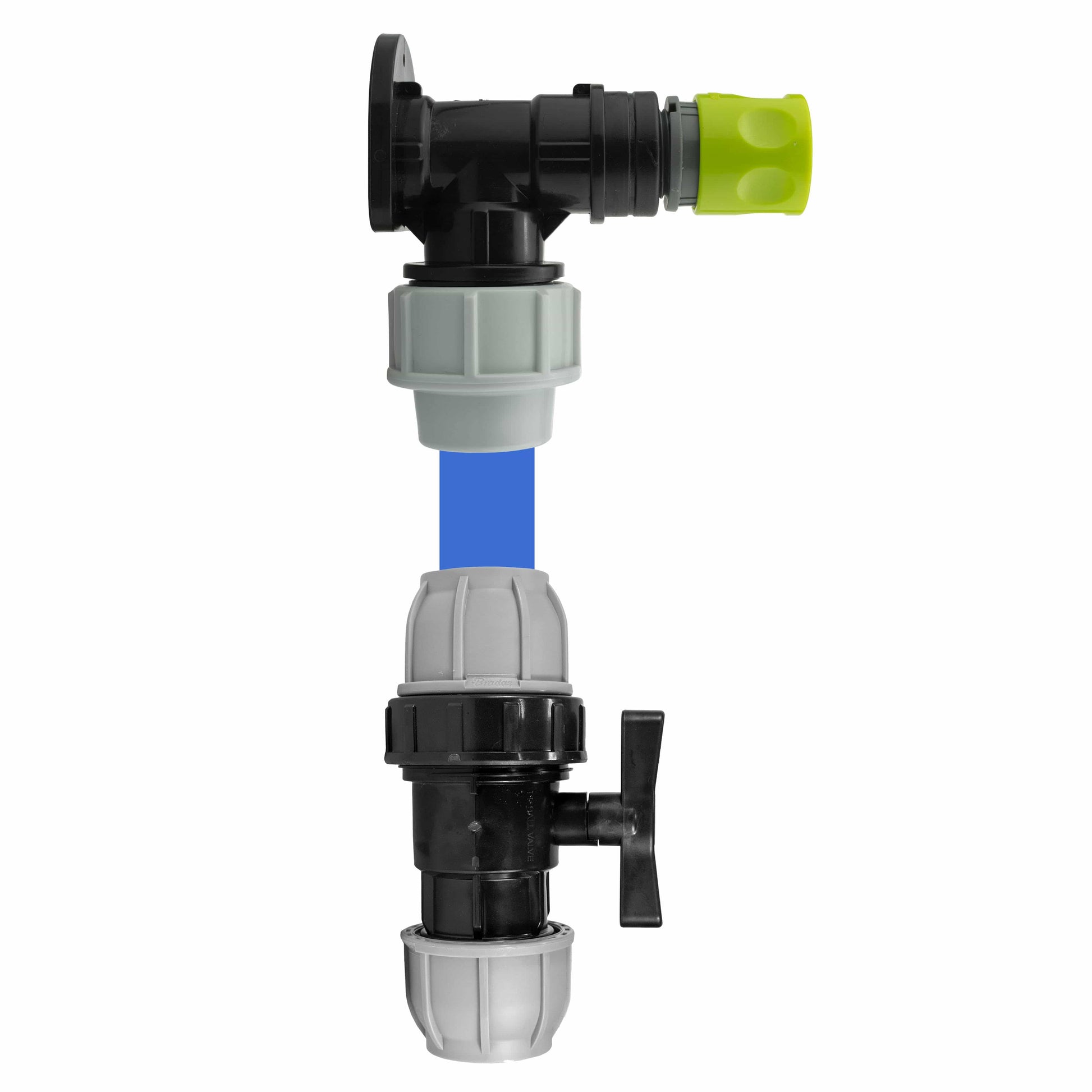 Wall Flange Kit 25mm MDPE + 25mm MDPE Valve + Female Quick Connector - Best4Trade-Retail Tech Hose & Fittings