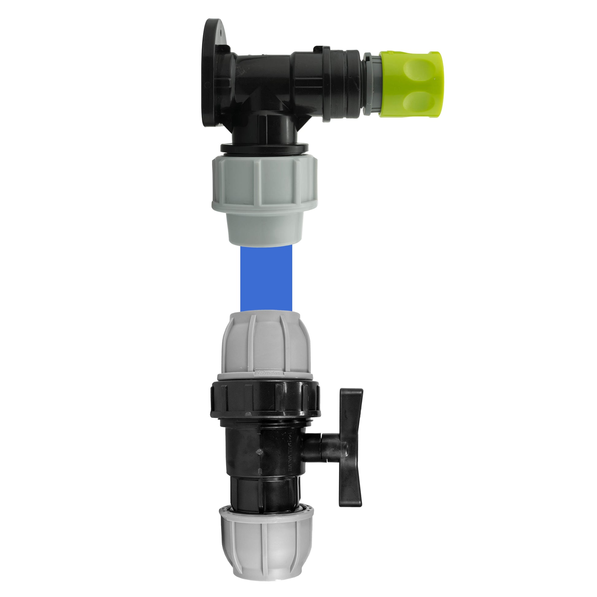 Wall Flange Kit 32mm MDPE + 32mm MDPE Valve + Female Quick Connector - Best4Trade-Retail Tech Hose & Fittings