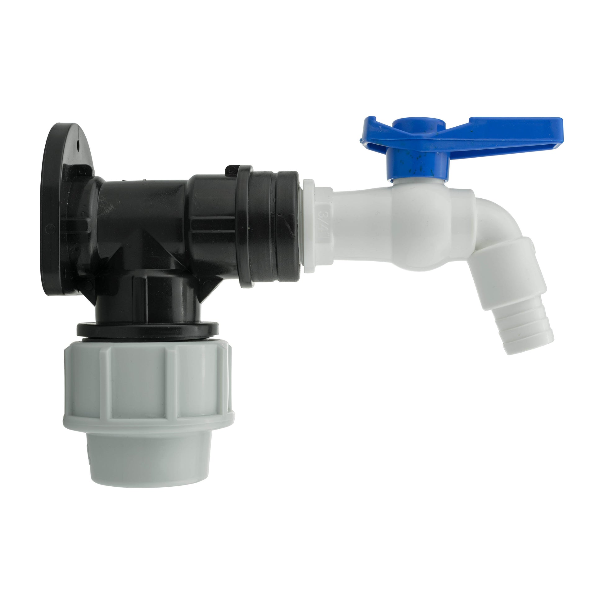 Wall Flange Kit 25mm MDPE + White PVC Tap - Best4Trade-Retail Tech Hose & Fittings