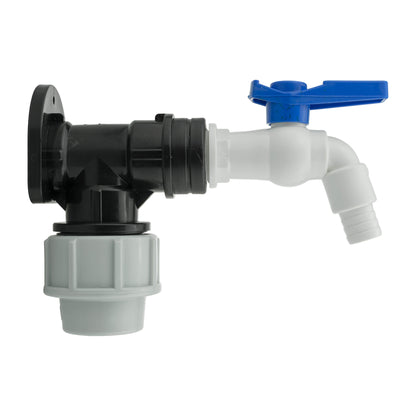 Wall Flange Kit 32mm MDPE + White PVC Tap - Best4Trade-Retail Tech Hose & Fittings