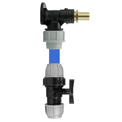 Wall Flange Kit 32mm MDPE + 32mm MDPE Valve + 19mm Brass Barb - Best4Trade-Retail Tech Hose & Fittings