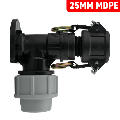 Wall Flange Kit 25mm MDPE + 3/4" Camlock Type B - Best4Trade-Retail Tech Hose & Fittings