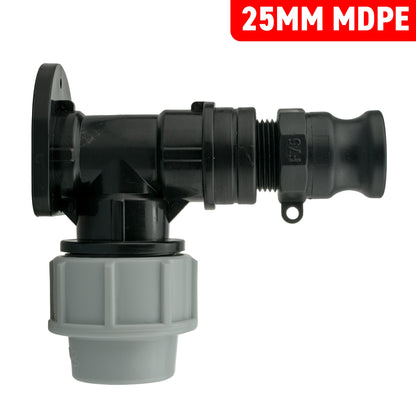 Wall Flange Kit 25mm MDPE + 3/4" Camlock Type F - Best4Trade-Retail Tech Hose & Fittings