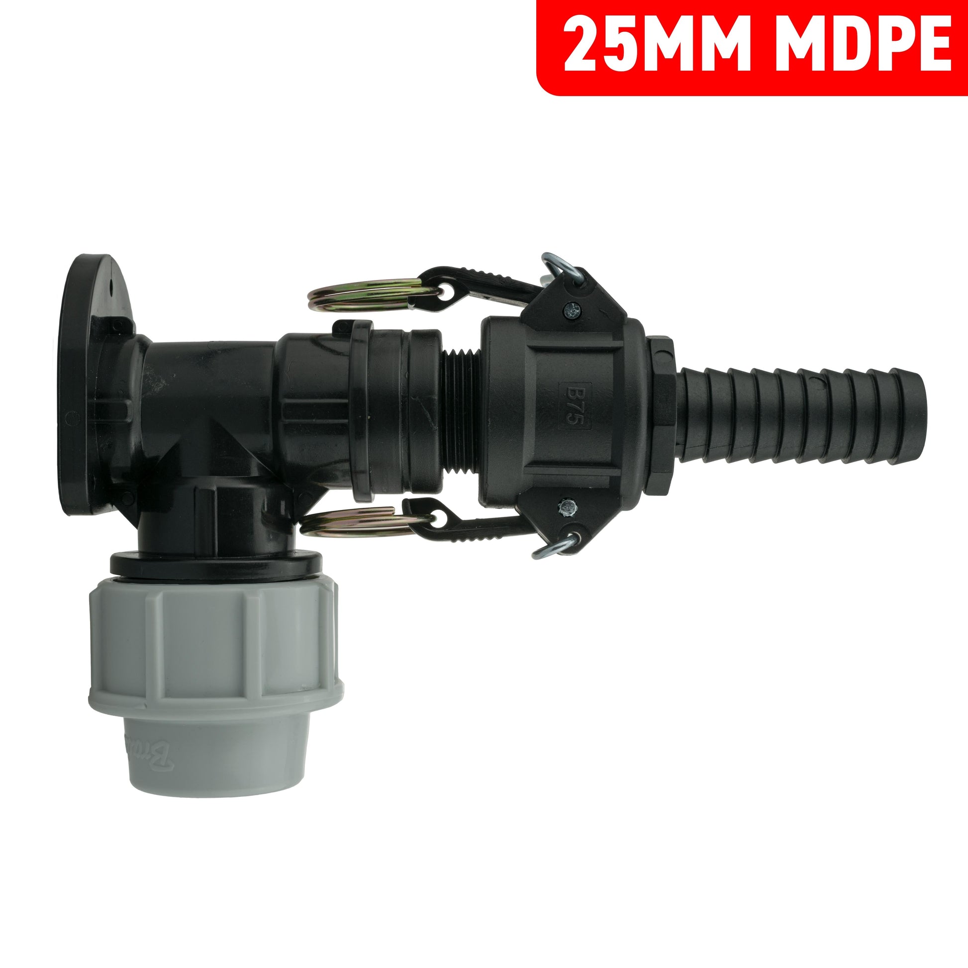 Wall Flange Kit 25mm MDPE + 3/4" Camlock Type B+E - Best4Trade-Retail Tech Hose & Fittings