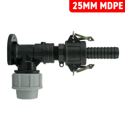 Wall Flange Kit 25mm MDPE + 3/4" Camlock Type F+C - Best4Trade-Retail Tech Hose & Fittings