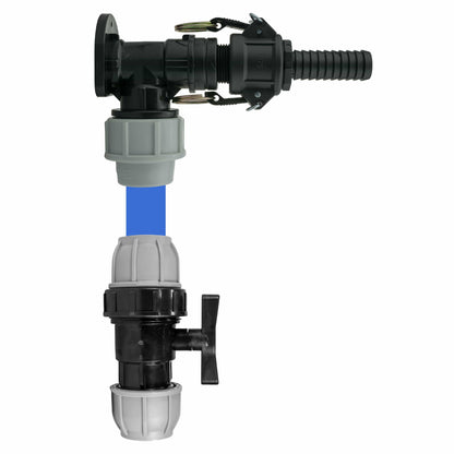 Wall Flange Kit 25mm MDPE + 25mm MDPE Valve + 3/4" Camlock Type B+E - Best4Trade-Retail Tech Hose & Fittings