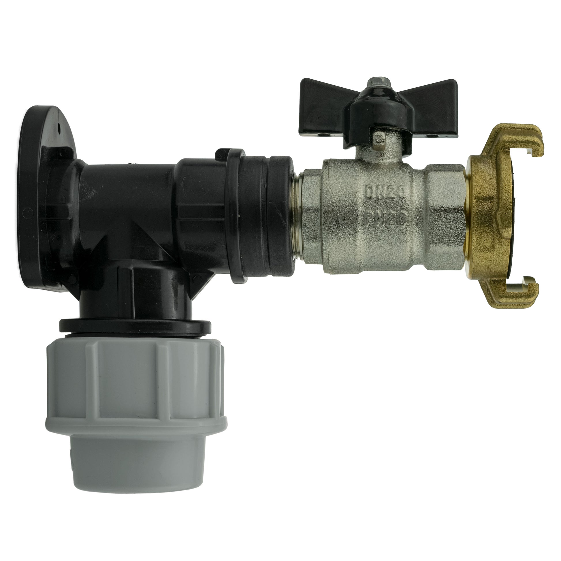 Wall Flange Kit 25mm MDPE + Bib Valve + Geka - Best4Trade-Retail Tech Hose & Fittings