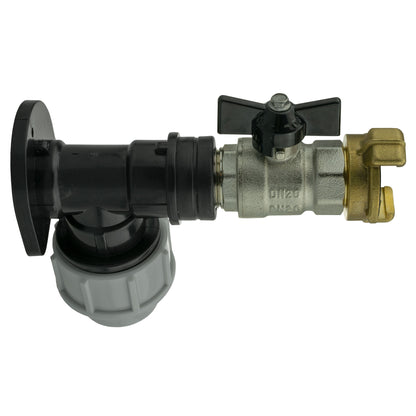 Wall Flange Kit 25mm MDPE + Bib Valve + Geka - Best4Trade-Retail Tech Hose & Fittings