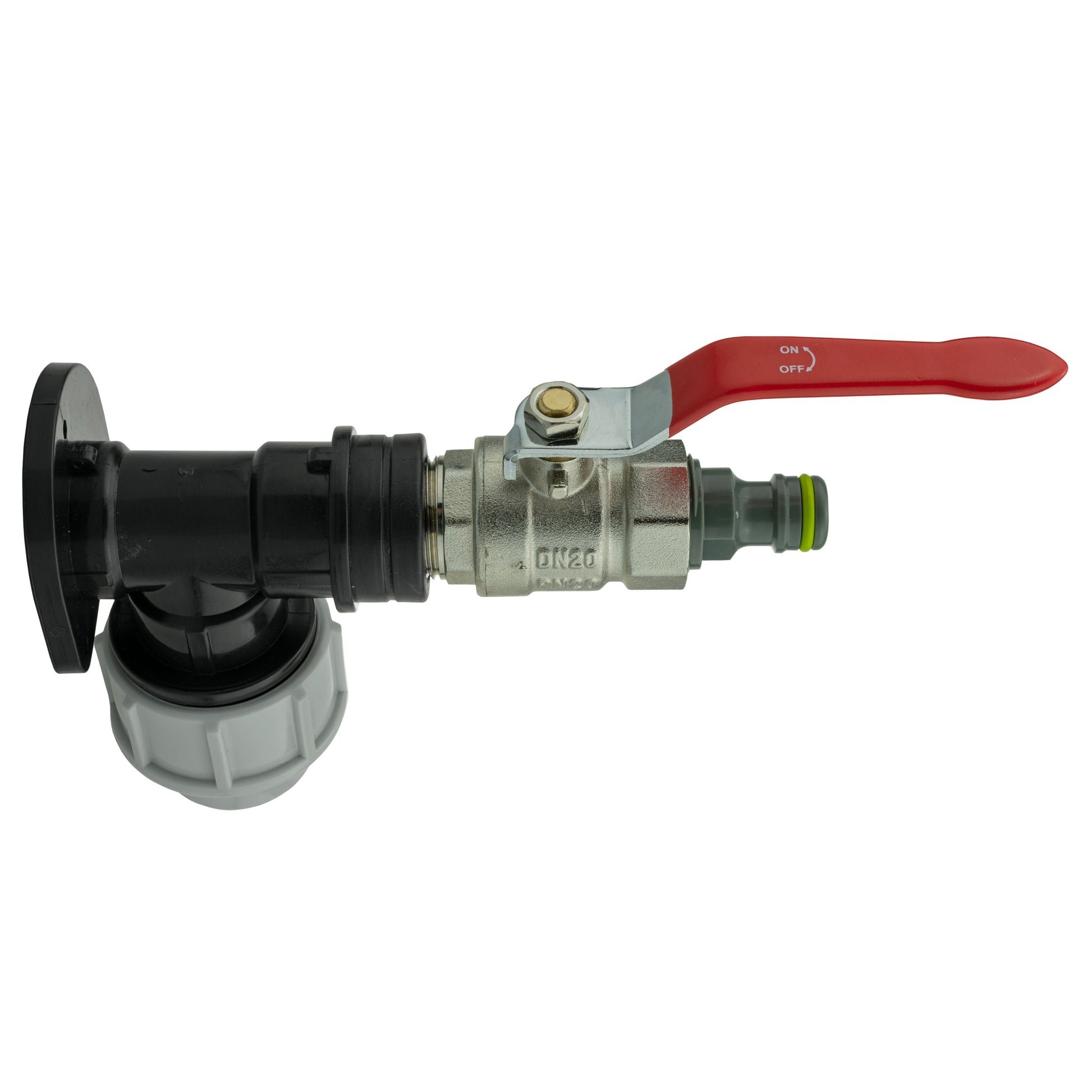 Wall Flange Kit 32mm MDPE + Lever Valve + Quick Connect Male - Best4Trade-Retail Tech Hose & Fittings