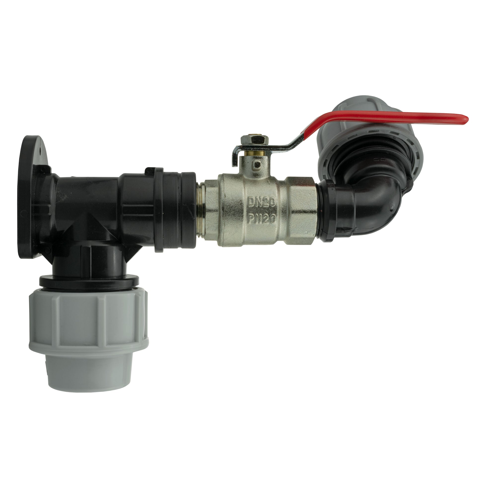 Wall Flange Kit 25mm MDPE + Lever Valve + 25mm MDPE Elbow - Best4Trade-Retail Tech Hose & Fittings
