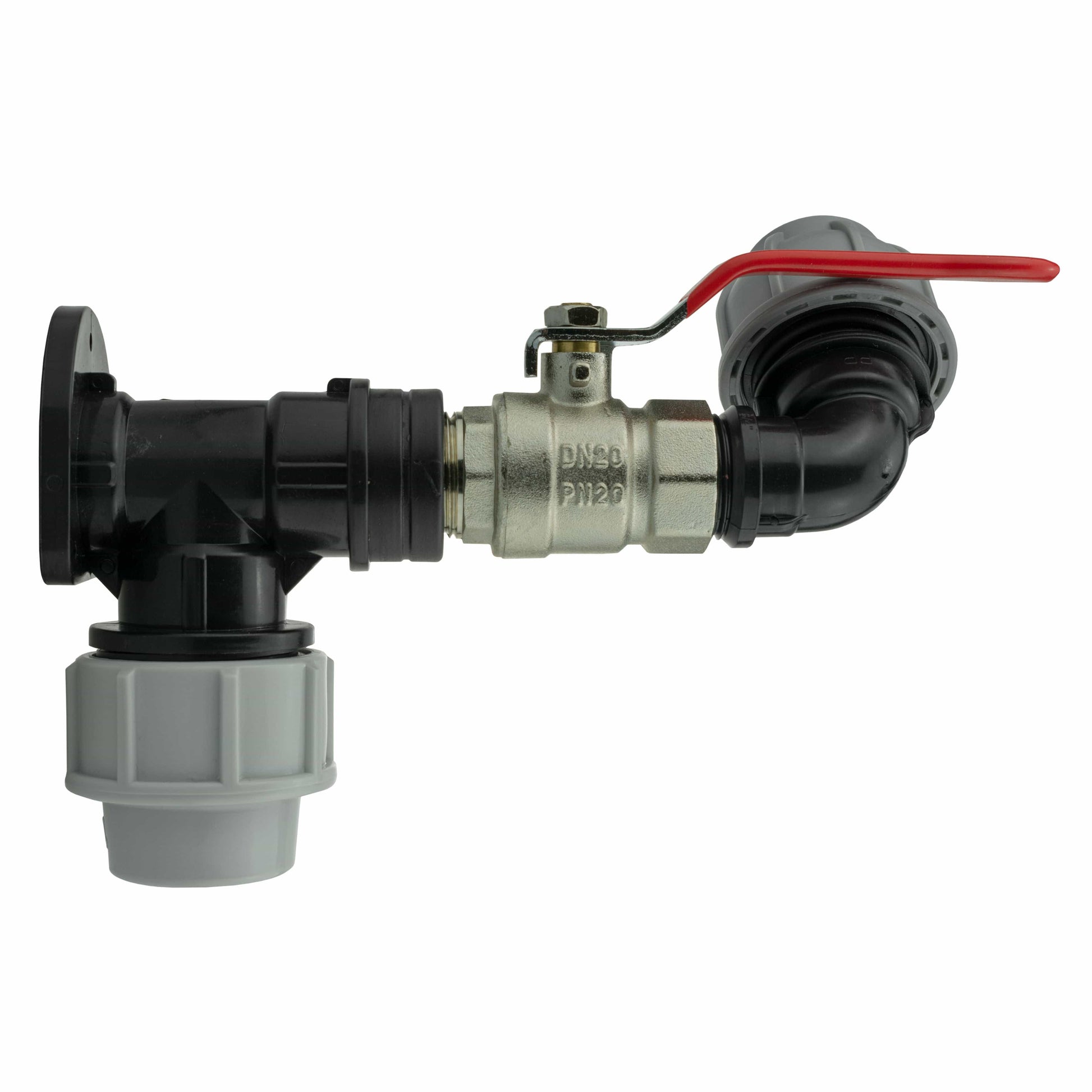 Wall Flange Kit 32mm MDPE + Lever Valve + 25mm MDPE Elbow - Best4Trade-Retail Tech Hose & Fittings