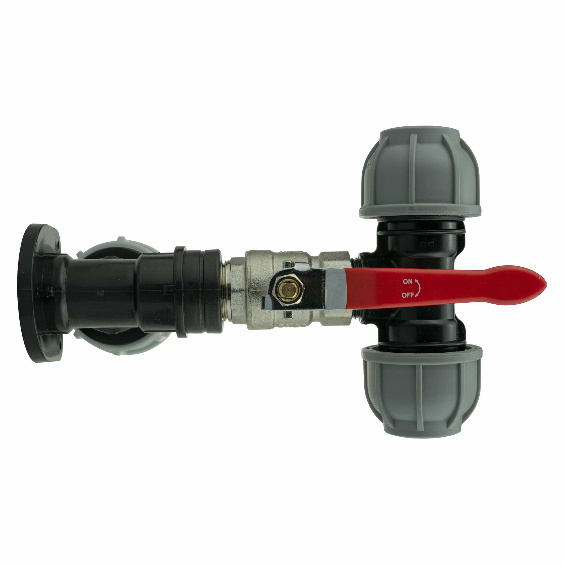 Wall Flange Kit 32mm MDPE + Lever Valve + 25mm MDPE Tee - Best4Trade-Retail Tech Hose & Fittings