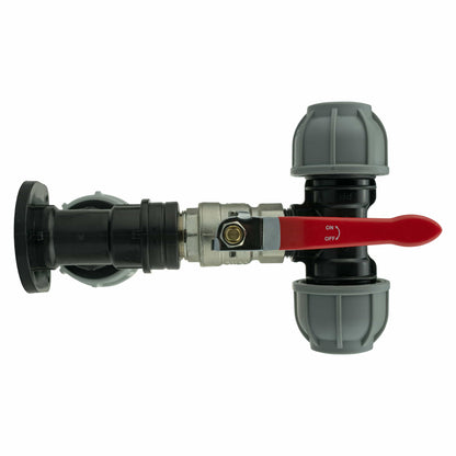 Wall Flange Kit 32mm MDPE + Lever Valve + 25mm MDPE Tee - Best4Trade-Retail Tech Hose & Fittings
