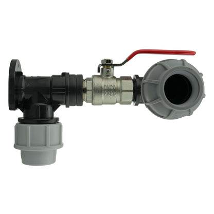 Wall Flange Kit 32mm MDPE + Lever Valve + 32mm MDPE Elbow - Best4Trade-Retail Tech Hose & Fittings