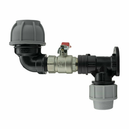 Wall Flange Kit 32mm MDPE + Lever Valve + 32mm MDPE Elbow - Best4Trade-Retail Tech Hose & Fittings