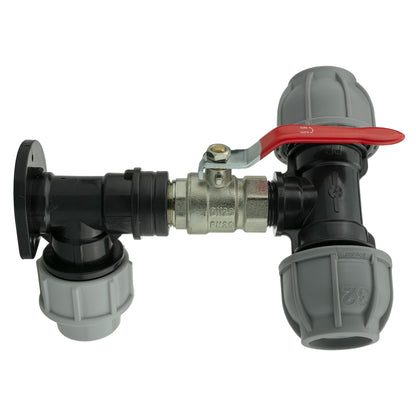 Wall Flange Kit 32mm MDPE + Lever Valve + 32mm MDPE Tee - Best4Trade-Retail Tech Hose & Fittings