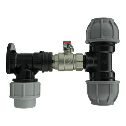 Wall Flange Kit 32mm MDPE + Lever Valve + 32mm MDPE Tee - Best4Trade-Retail Tech Hose & Fittings