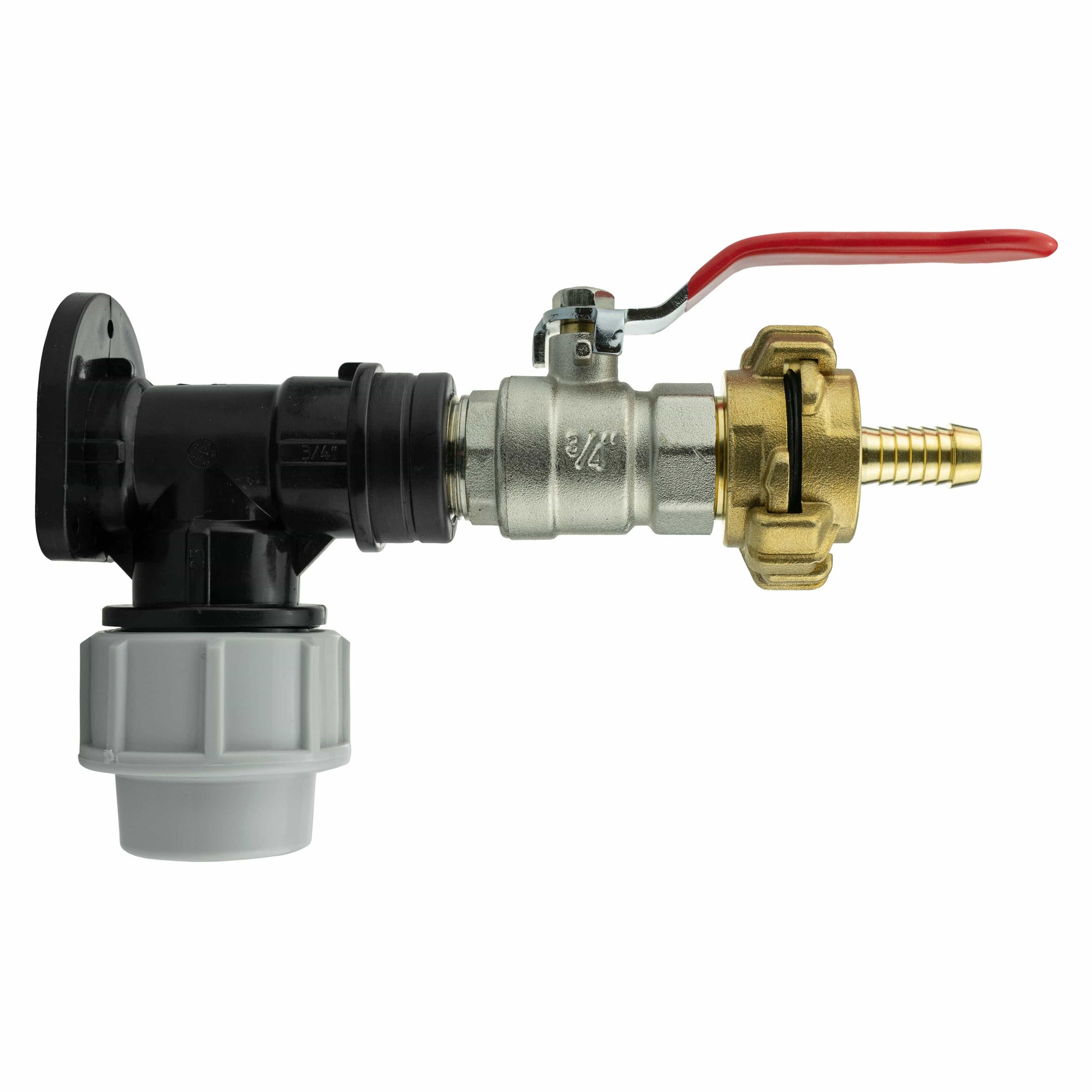Wall Flange Kit 25mm MDPE + Lever Valve + 13mm Barbed Geka Set - Best4Trade-Retail Tech Hose & Fittings