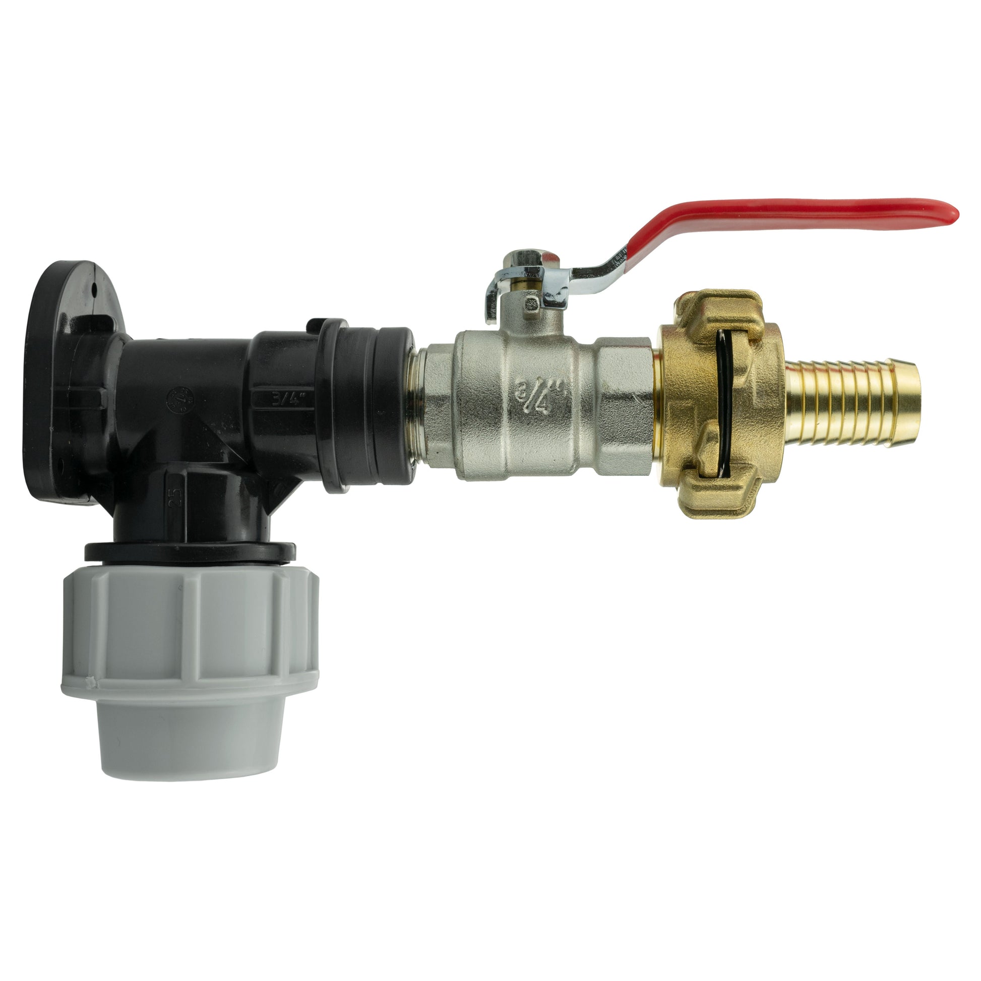 Wall Flange Kit 25mm MDPE + Lever Valve + 19mm Barbed Geka Set - Best4Trade-Retail Tech Hose & Fittings