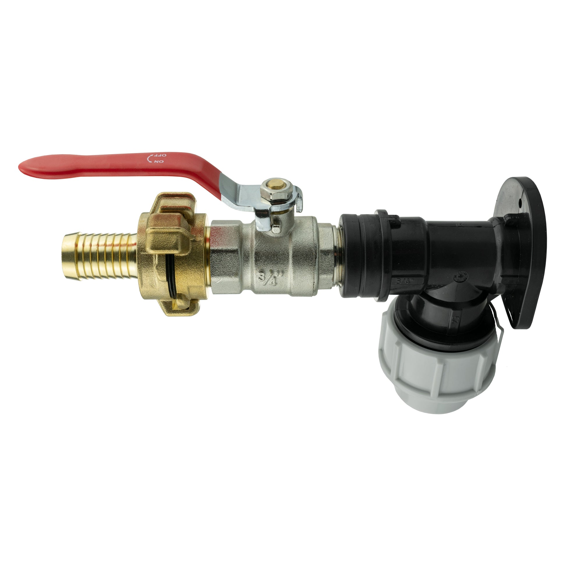 Wall Flange Kit 25mm MDPE + Lever Valve + 19mm Barbed Geka Set - Best4Trade-Retail Tech Hose & Fittings