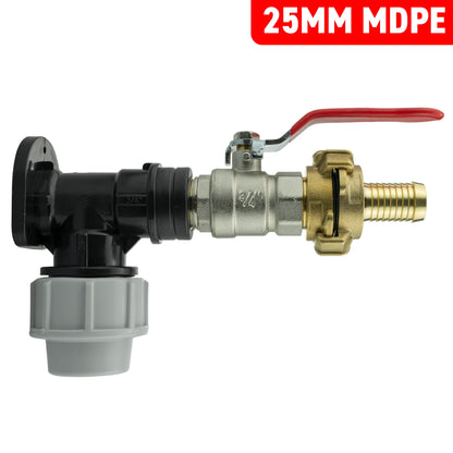 Wall Flange Kit 25mm MDPE + Lever Valve + 19mm Barbed Geka Set - Best4Trade-Retail Tech Hose & Fittings