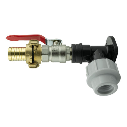 Wall Flange Kit 32mm MDPE + Lever Valve + 25mm Barbed Geka Set - Best4Trade-Retail Tech Hose & Fittings