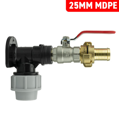 Wall Flange Kit 25mm MDPE + Lever Valve + 25mm Barbed Geka Set - Best4Trade-Retail Tech Hose & Fittings
