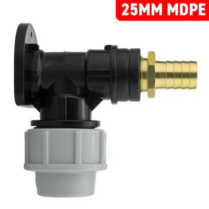 Wall Flange Kit 25mm MDPE + 19mm Brass Barb - Best4Trade-Retail Tech Hose & Fittings