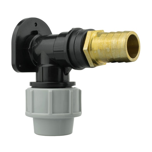 Wall Flange Kit 25mm MDPE + 25mm Brass Barb - Best4Trade-Retail Tech Hose & Fittings