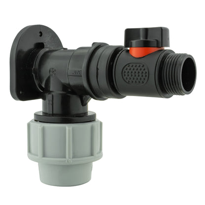 Wall Flange Kit 32mm MDPE + In-Line Valve - Best4Trade-Retail Tech Hose & Fittings