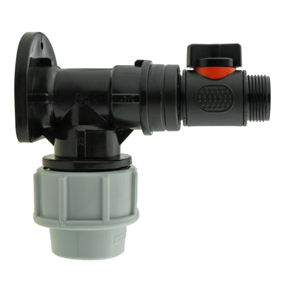 Wall Flange Kit 25mm MDPE + In-Line Valve - Best4Trade-Retail Tech Hose & Fittings
