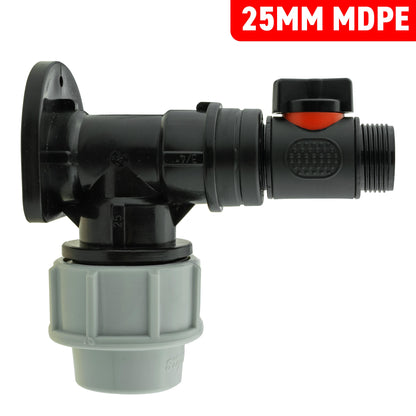 Wall Flange Kit 25mm MDPE + In-Line Valve - Best4Trade-Retail Tech Hose & Fittings