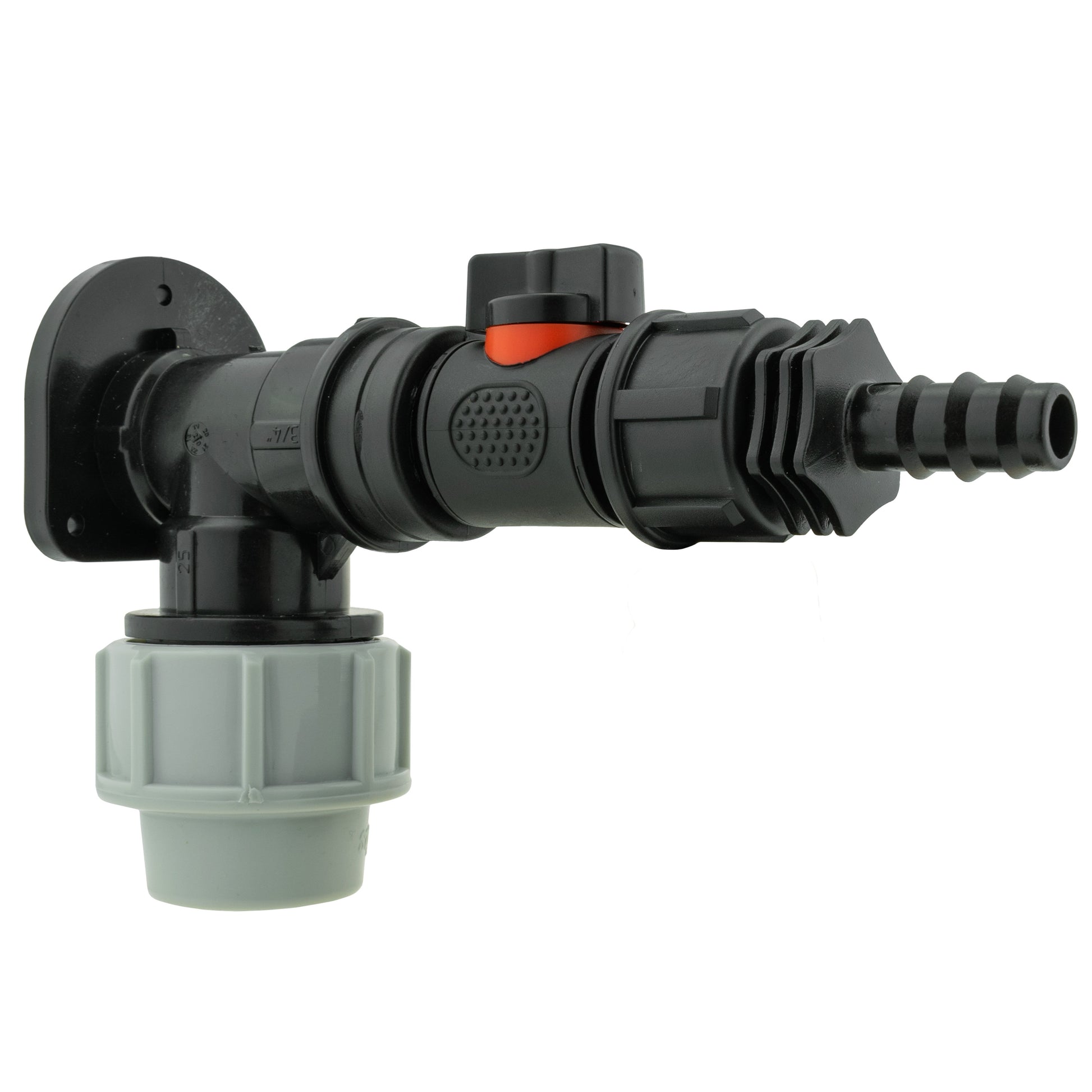 Wall Flange Kit 25mm MDPE + In-Line Valve + 1/2" Barb - Best4Trade-Retail Tech Hose & Fittings