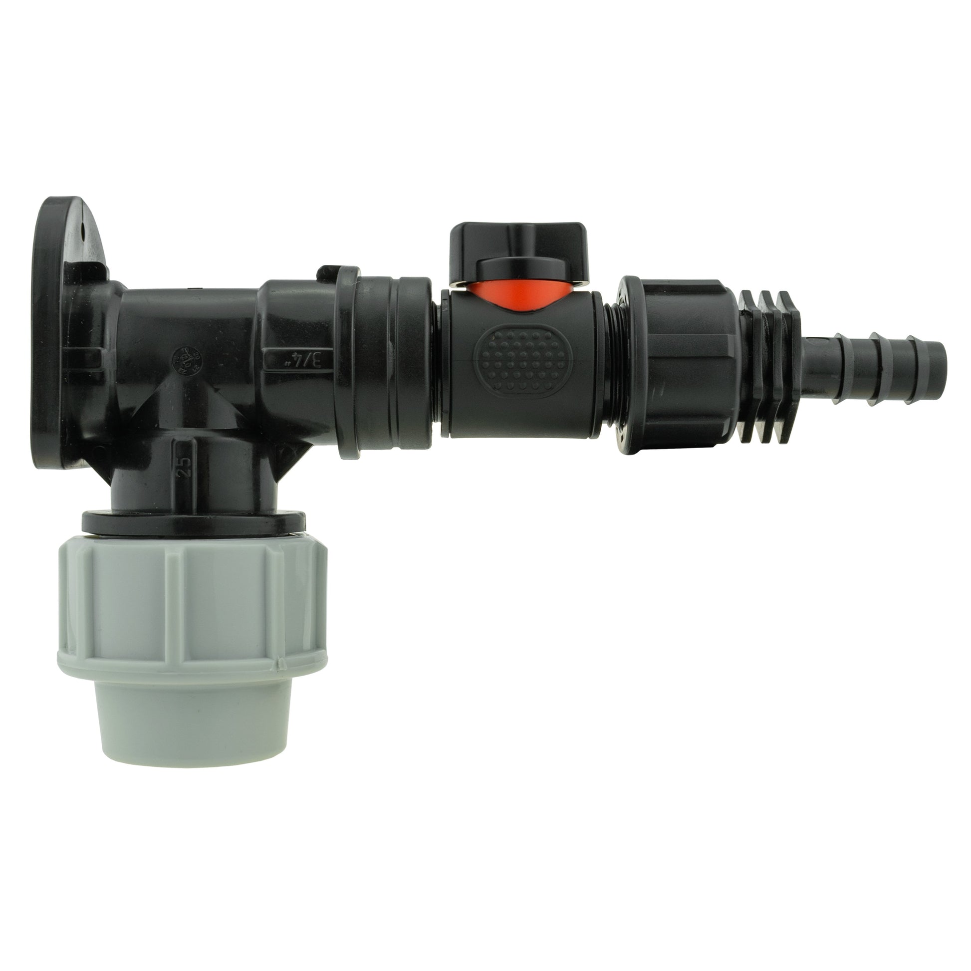 Wall Flange Kit 32mm MDPE + In-Line Valve + 1/2" Barb - Best4Trade-Retail Tech Hose & Fittings