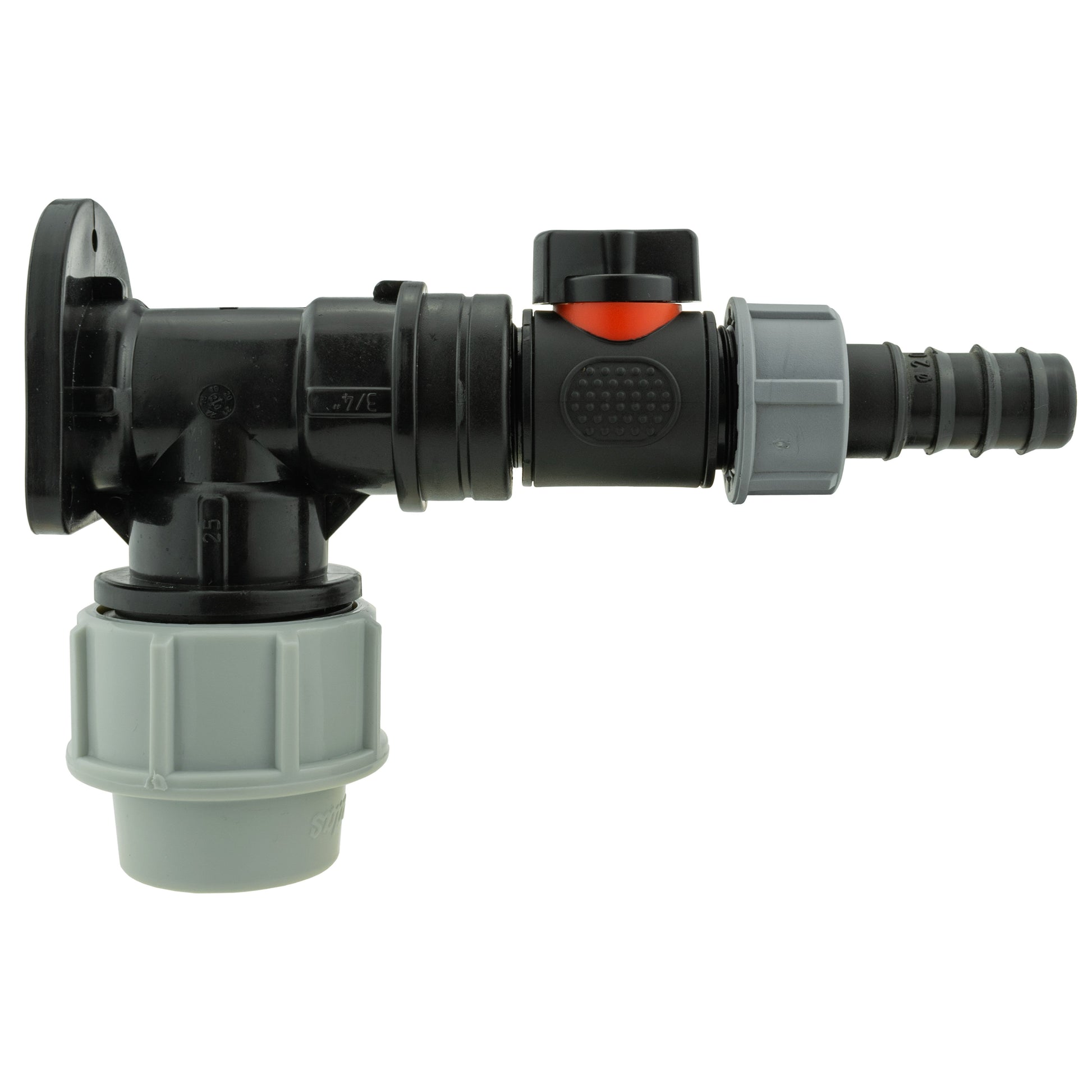 Wall Flange Kit 32mm MDPE + In-Line Valve + 20mm Barb - Best4Trade-Retail Tech Hose & Fittings