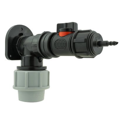 Wall Flange Kit 32mm MDPE + In-Line Valve + 4mm Micro Barb - Best4Trade-Retail Tech Hose & Fittings