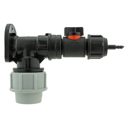 Wall Flange Kit 32mm MDPE + In-Line Valve + 4mm Micro Barb - Best4Trade-Retail Tech Hose & Fittings