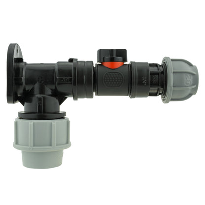 Wall Flange Kit 32mm MDPE + In-Line Valve + 20mm MDPE Joiner - Best4Trade-Retail Tech Hose & Fittings