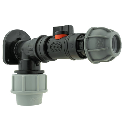 Wall Flange Kit 25mm MDPE + In-Line Valve + 20mm MDPE Joiner - Best4Trade-Retail Tech Hose & Fittings